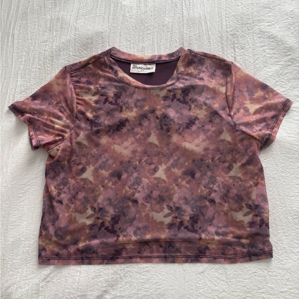 No Boundaries Women’s cropped floral shirt size xxl